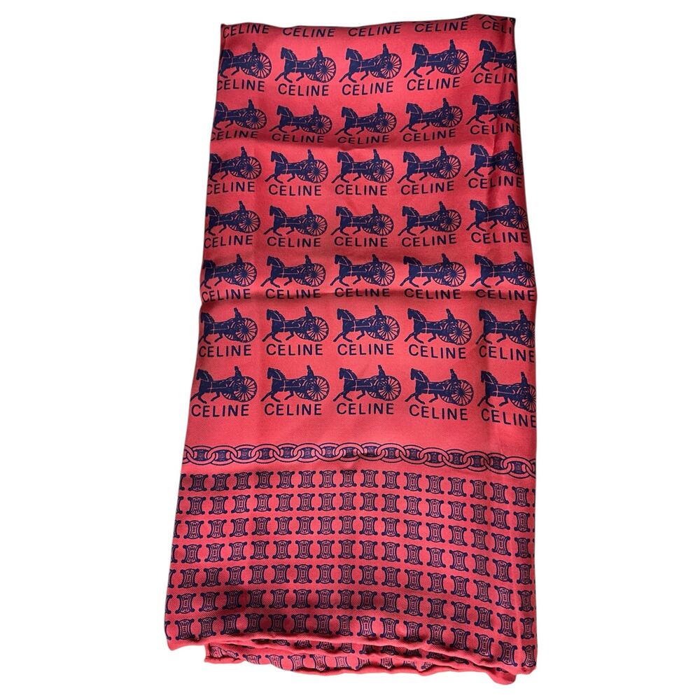 54. Celine Red Silk Scarf